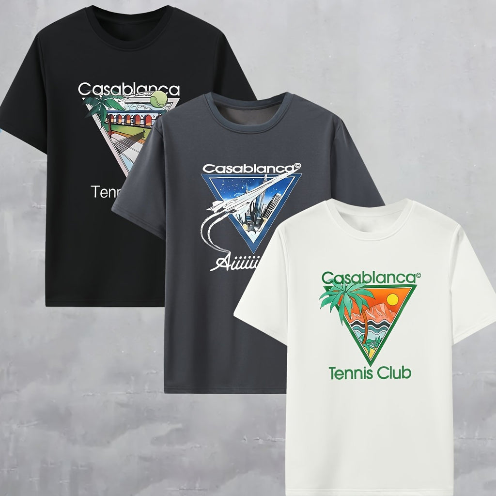 3pcs Set of Casablanca Printed T-Shirts