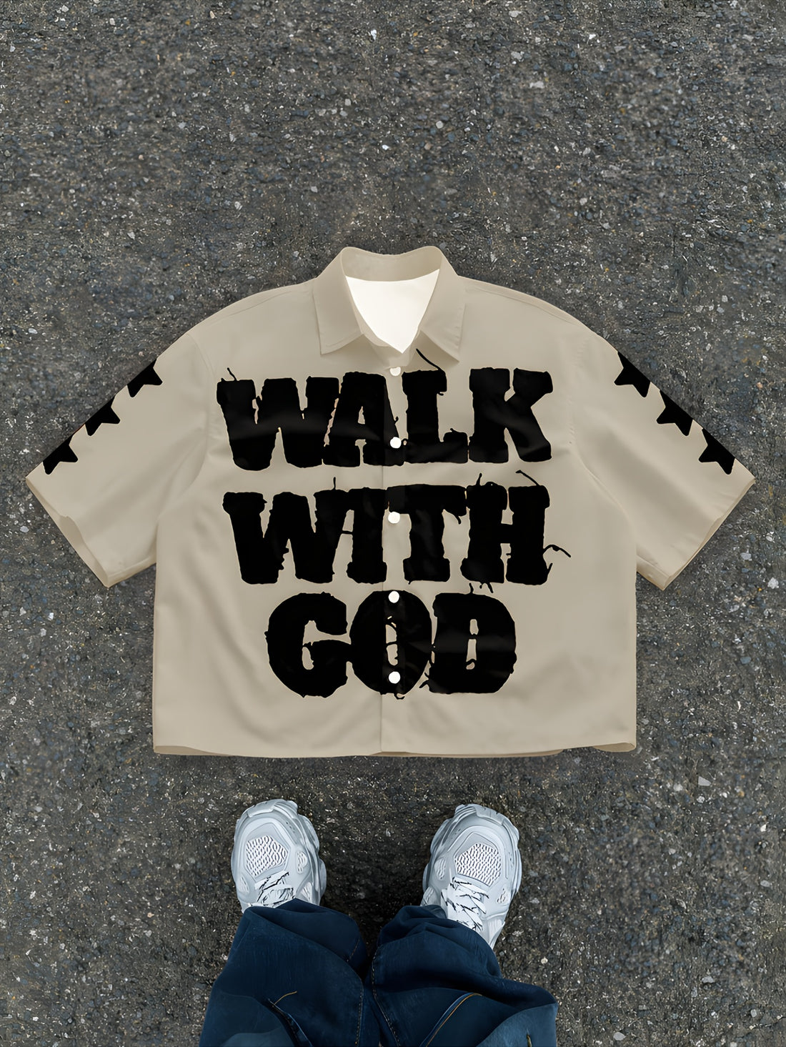 Men'S Casual "WALK with GOD" Graphic T-Shirt