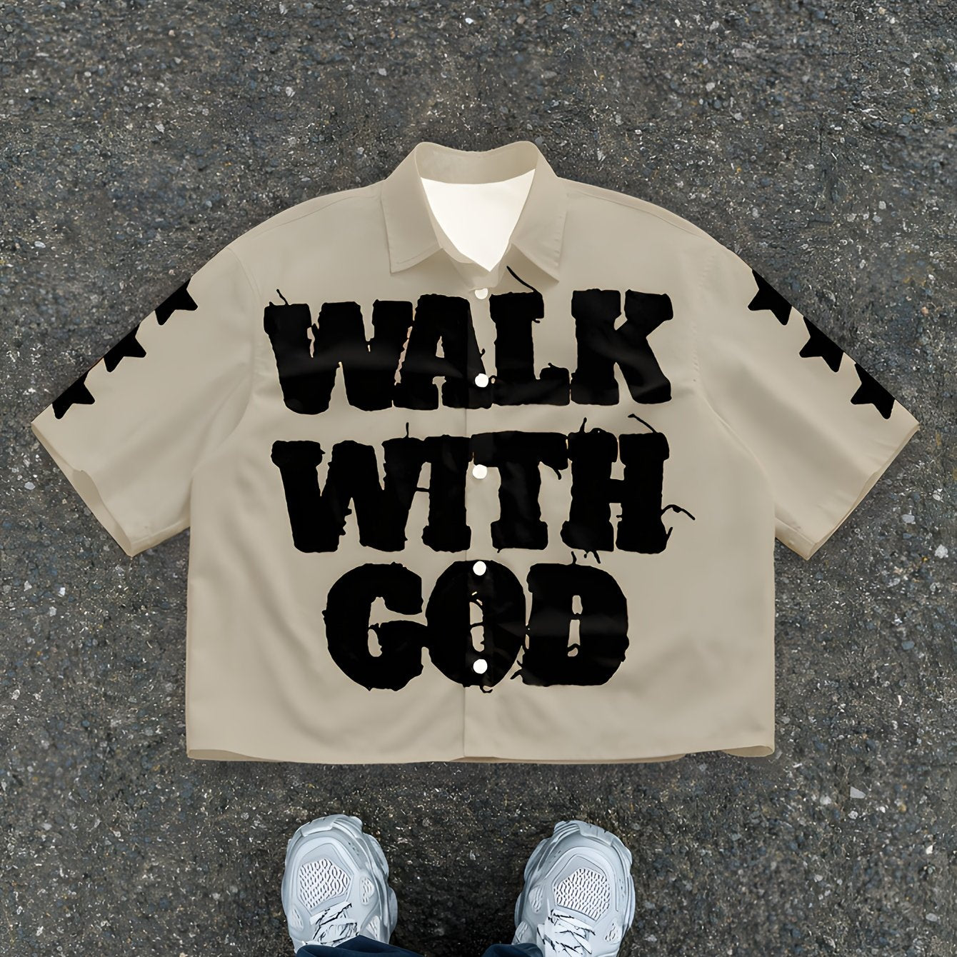 Men'S Casual "WALK with GOD" Graphic T-Shirt