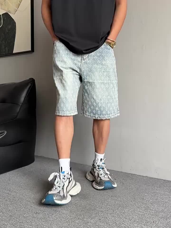 Men'S Non-Stretch Faux Denim Shorts